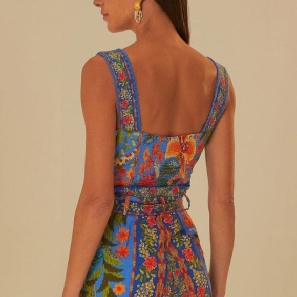 farm Rio Garden Blue Romper - small (NWT) - Picture 4 of 10